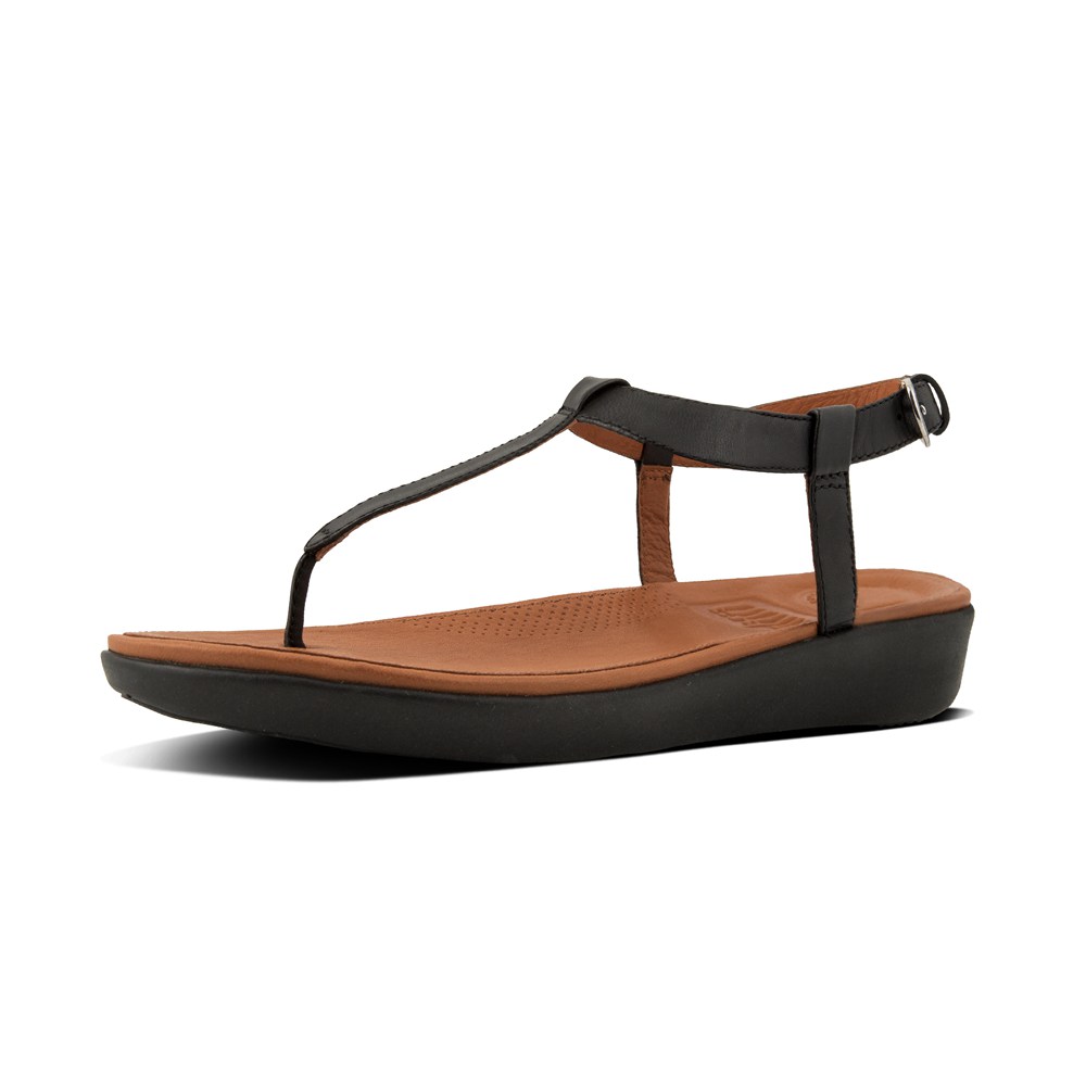 Fitflop Womens Sandals - Tia Leather - Black - 190-IADRVG